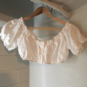 Vintage white crop top